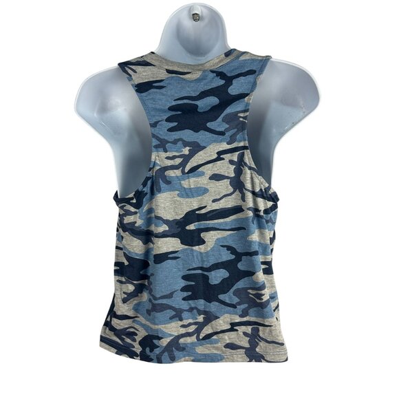 78 & Sunny Del Mar Slinky Tank Camo Grey/Navy Size S Racerback Womens Top - Picture 6 of 8